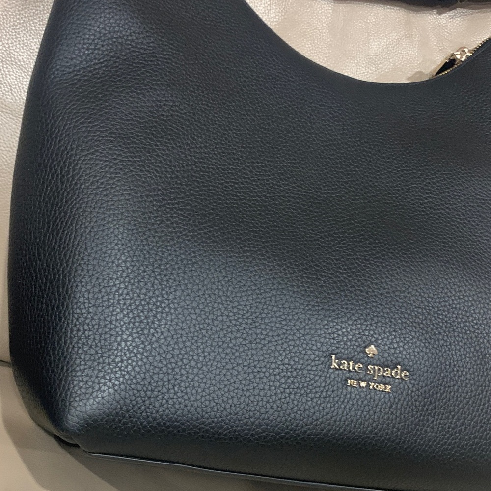 Kate Spade Zippy Black Pebbled Leather Hobo Large bag. - Picture 6 of 14